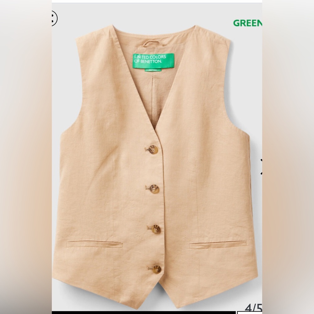 Benetton PURE LINEN VEST L BNWOT